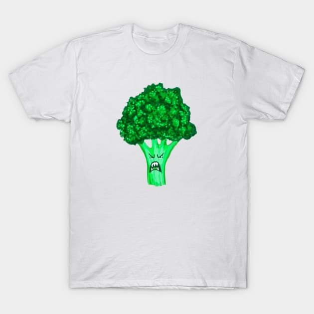 Killer Broccoli Original New School Funny Art T-Shirt by ckandrus